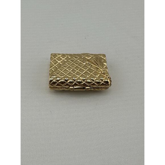 Vintage Estee Lauder Private Collections Quilted Purse Solid Perfume Compact - Picture 4 of 9